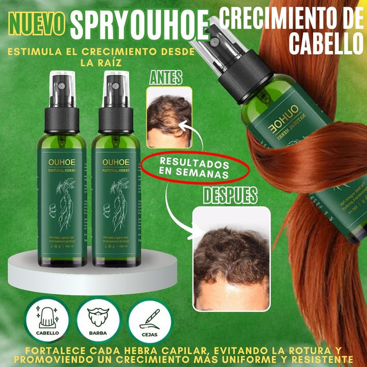 Cabello más fuerte, más grueso y con más vida en tiempo récord (spry crecimiento de cabello) x4 frascos+ envío gratis