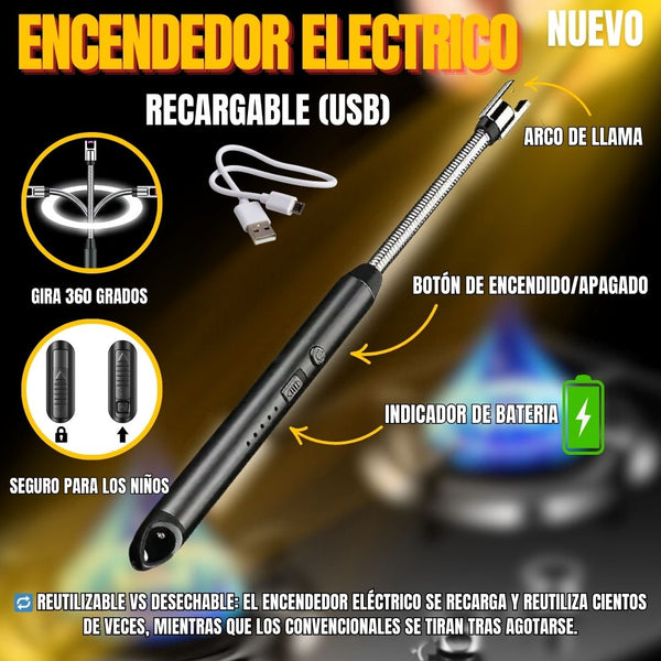 💨 Adiós a los encendedores desechables: Dale la bienvenida al futuro con este encendedor eléctrico multiusos+ Envío gratis