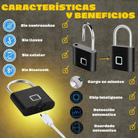 🔐 Mayor seguridad: Solo tú (o las personas autorizadas) pueden desbloquearlo, CANDADO HUELLA DACTILAR + envío gratis