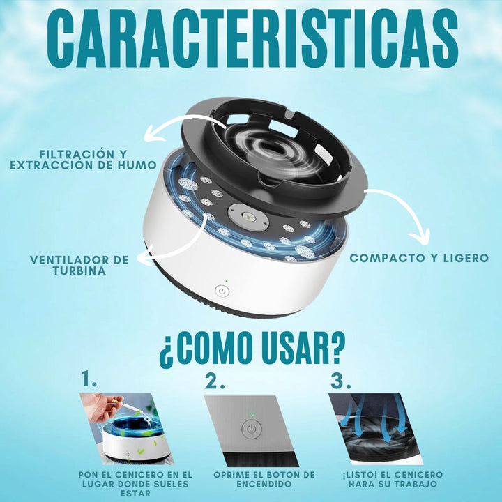 💨Cenicero inteligente que protege tu hogar del olor a tabaco ⭐+ ENVÍO GRATIS