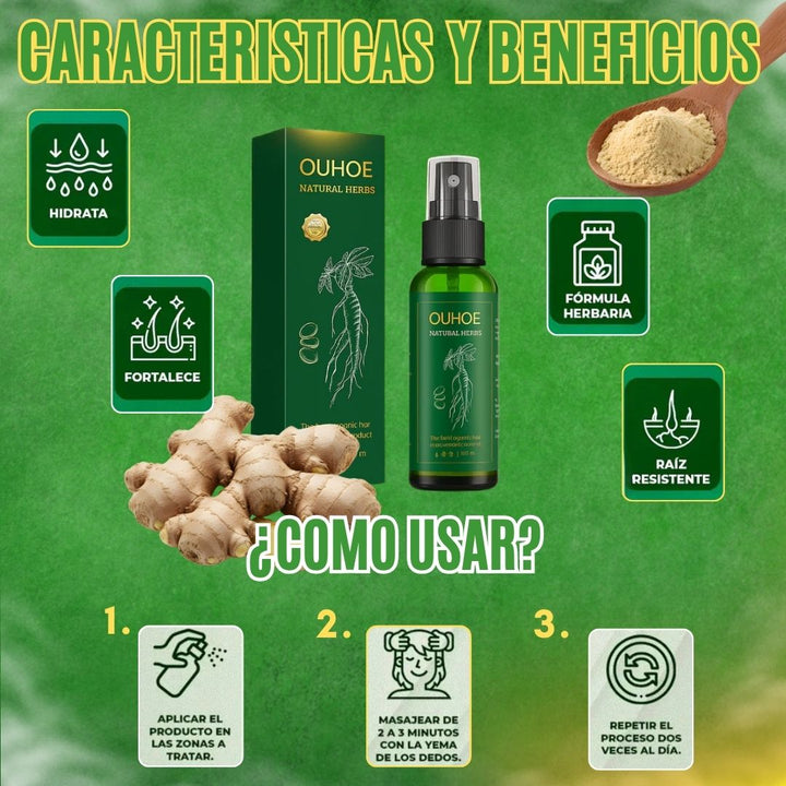 Cabello más fuerte, más grueso y con más vida en tiempo récord (spry crecimiento de cabello) x4 frascos+ envío gratis