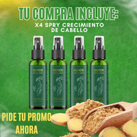 Cabello más fuerte, más grueso y con más vida en tiempo récord (spry crecimiento de cabello) x4 frascos+ envío gratis