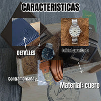 🤩Nuevo combo 100% cuero: billetera, reloj y correa + envío gratis