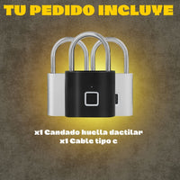 🔐 Mayor seguridad: Solo tú (o las personas autorizadas) pueden desbloquearlo, CANDADO HUELLA DACTILAR + envío gratis