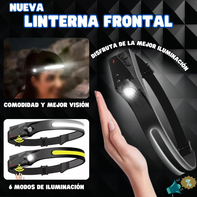 🤩Nueva linterna frontal con banda + envío gratis